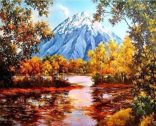  River Winter Diamond Painting Kits 5D Diamond Art Kits